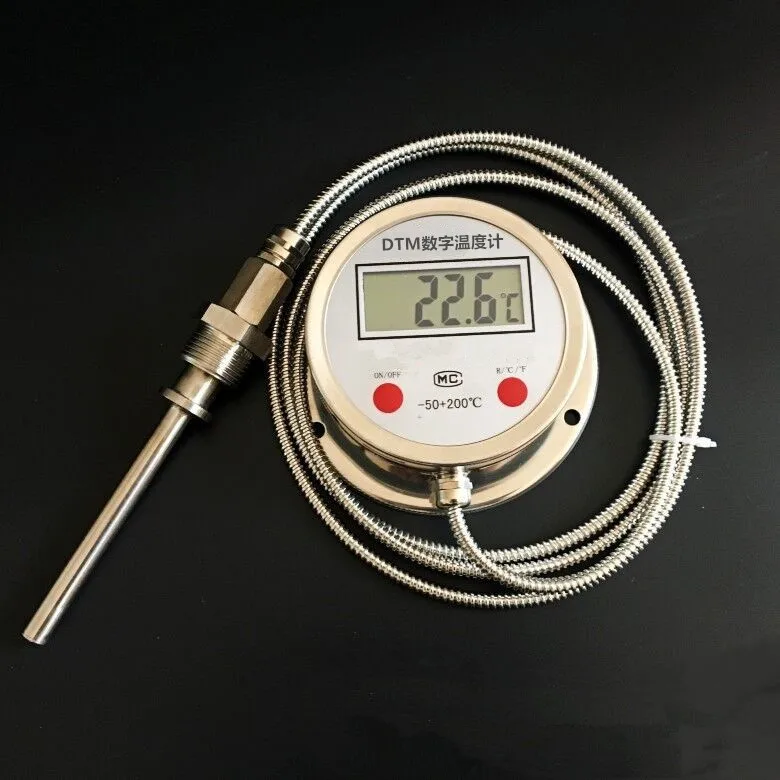 Industrial digital liquid crystal thermometer 0.1C resolution IP65 can be customized for air and water temperature measurement