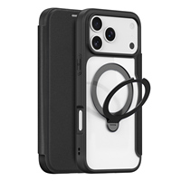 DUX DUCIS For iPhone 17 Air 16 Pro Max 16 Plus Case Magsafe Wireless Charging Rotating Metal Magnetic Stand Leather Cover