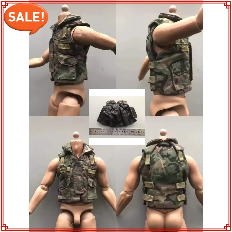 1/6 Scale Soldier Camouflage Jungle Tactical Chest Rig Bulletproof Vest Model for 12inch Action Figures Toys DIY Accessories