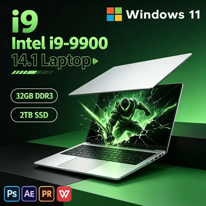 Hot New Arrival 14.1" FHD IPS Laptop 2026 Intel I9-9900 120Hz Backlit KB 16/32GB 2TB SSD Win11 Work Notebook