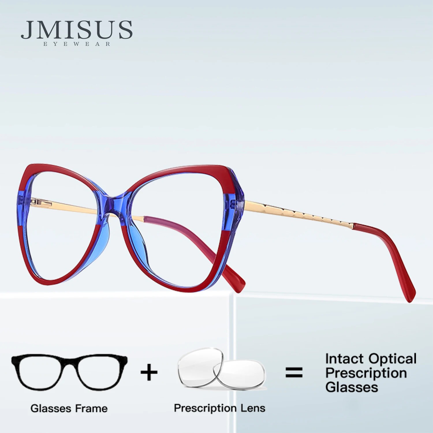 

JMISUS Fashion Women Butterfly Photochromic Eyeglasses for Daily Life Prescription Lenses Lightweight Comfortable Wear