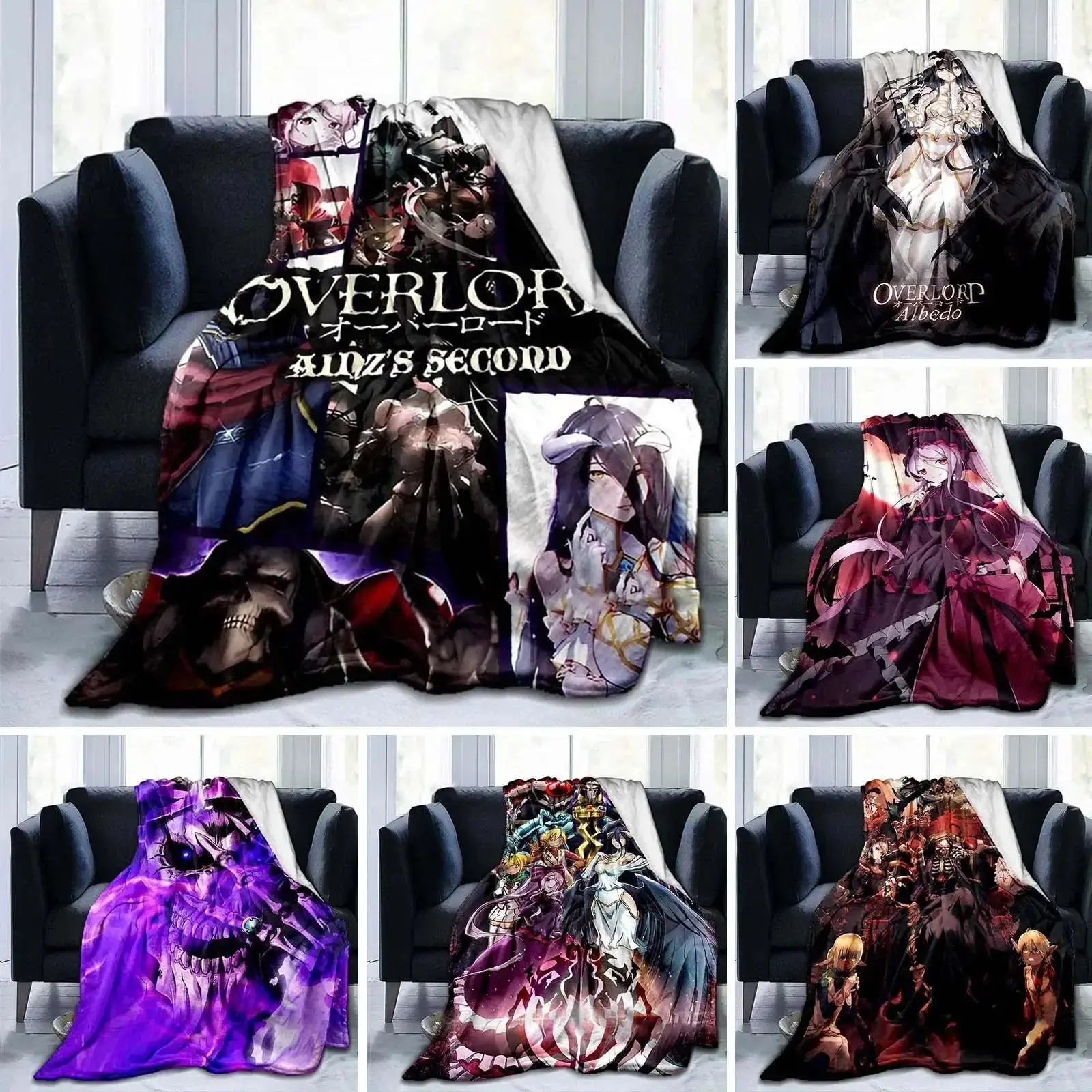 

Плед D Print Overlord: Мягкое флисовое аниме-покрывало, легкое и теплое, для дивана, кровати, спальни, гобелен