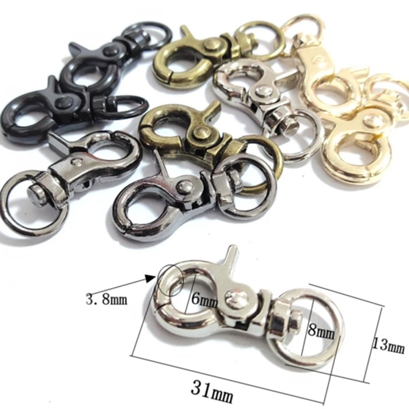 

5-20P 10/13mm Small Ring Metal Buckle for Bag Strap Pet Collar Chain Swivel Lobster Clasp Purse Trigger Snap Hook DIY Accessory