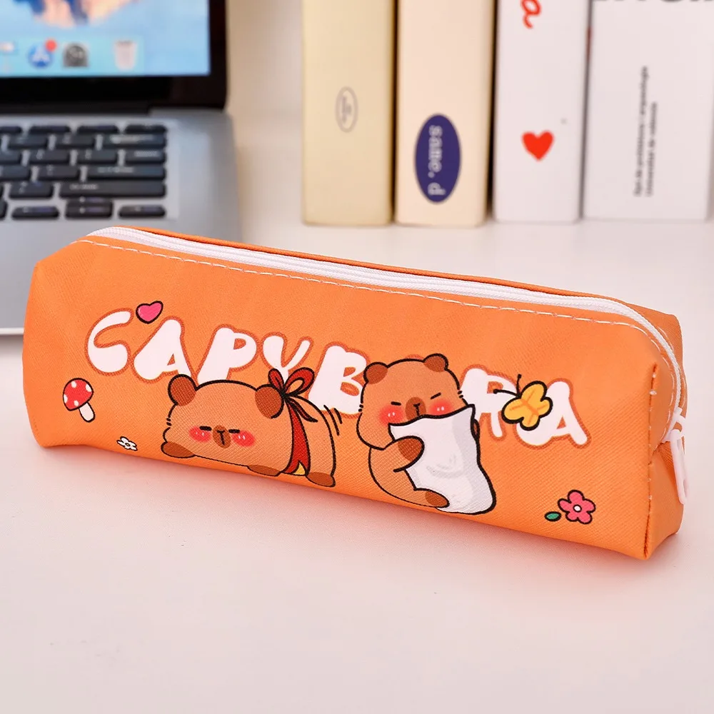 

Cute PU Pen Bag Capybara Zipper Design Stationery Bag Waterproof Pencil Case Gift