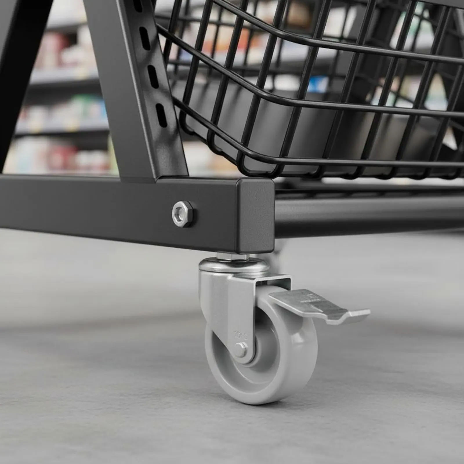 Snack Display Stand Movable Rolling Display Rack Rolling Retail Shelf Space-Saving Shop Fixture Easy to Clean for Supermarket