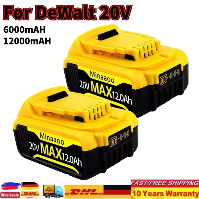 

For DeWalt DCB205 18V/20V Max DCB204 Replacement Lithium Ion Battery DCB205 DCB180 DCD985B DCD/DCF/DCG Series with charger