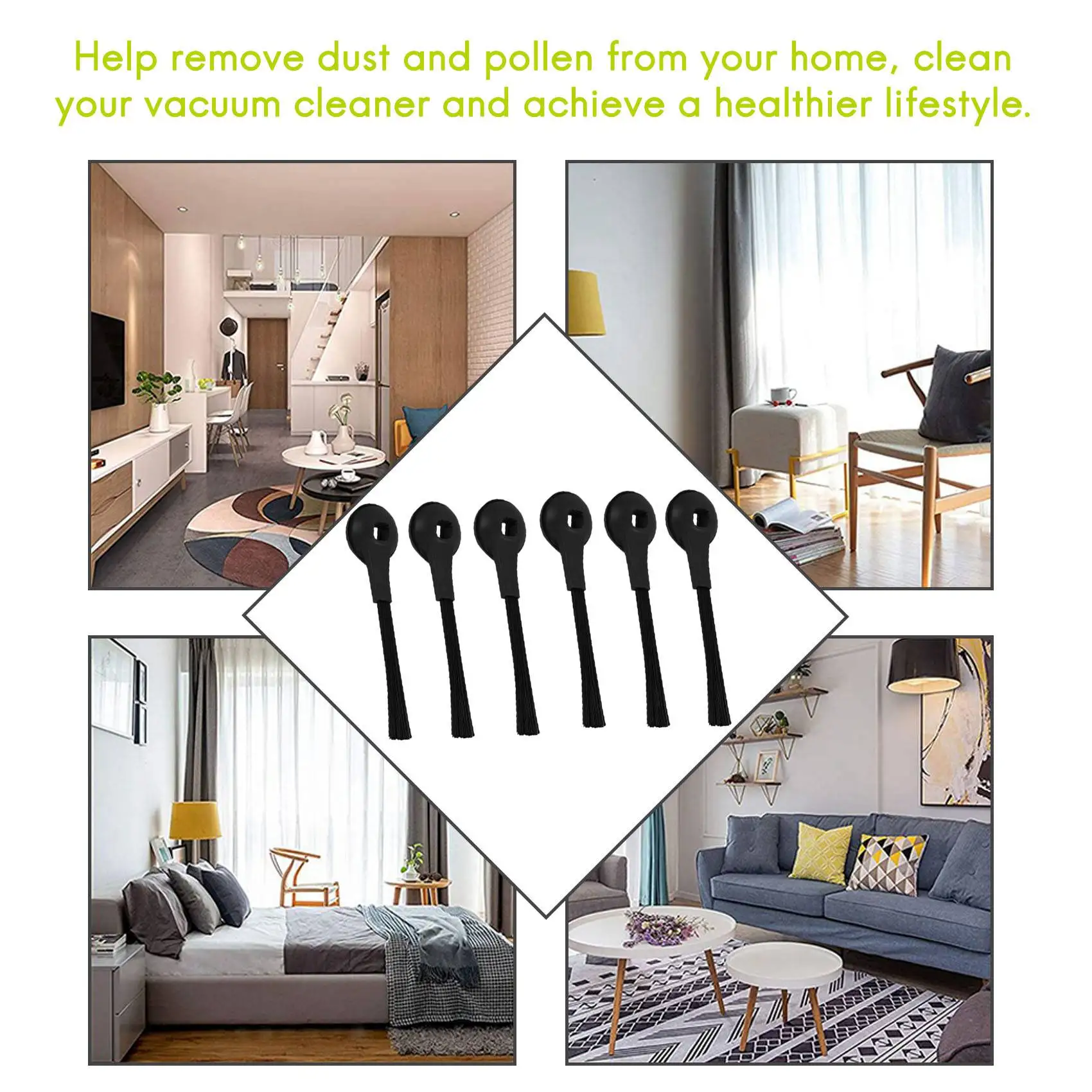 A09G-6 Pack Side Brushes Compatible with Shark Iq Robot R101Ae,Rv1001Ae,Rv1000 Vacuums,Sweeping Robot Accessories