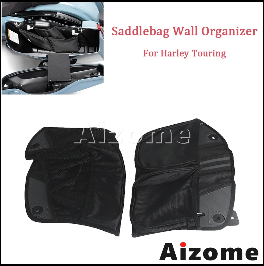 Motorcycle Vinyl Wall Organizer Storage Bag Pocket Saddlebag For Harley Harley Touring CVO Street Glide Road Glide ST 2023 2024