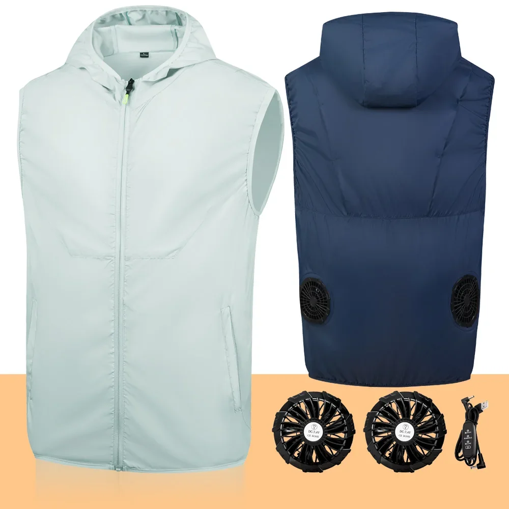 

New Summer Cooling Vest Men Fan Vest Air Conditioning Clothes Women Fan Clothes Cycling Fan Jacket Body Cooling Clothes Hiking