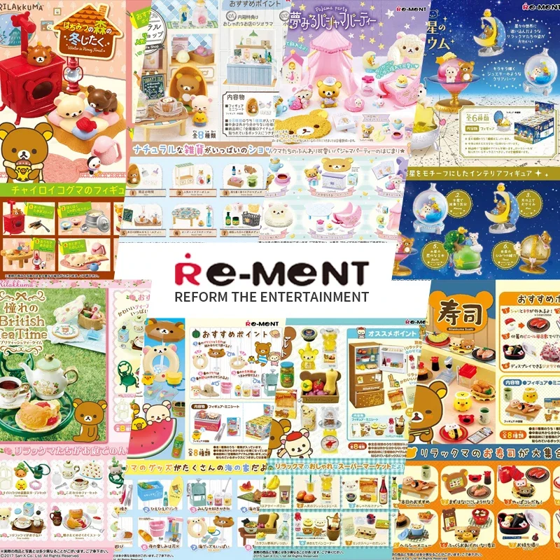 Original Japan Re-ment Cute Anime Figure Bear Department Store Kawaii Miniature Figurine Candy Toys Doll Accessories