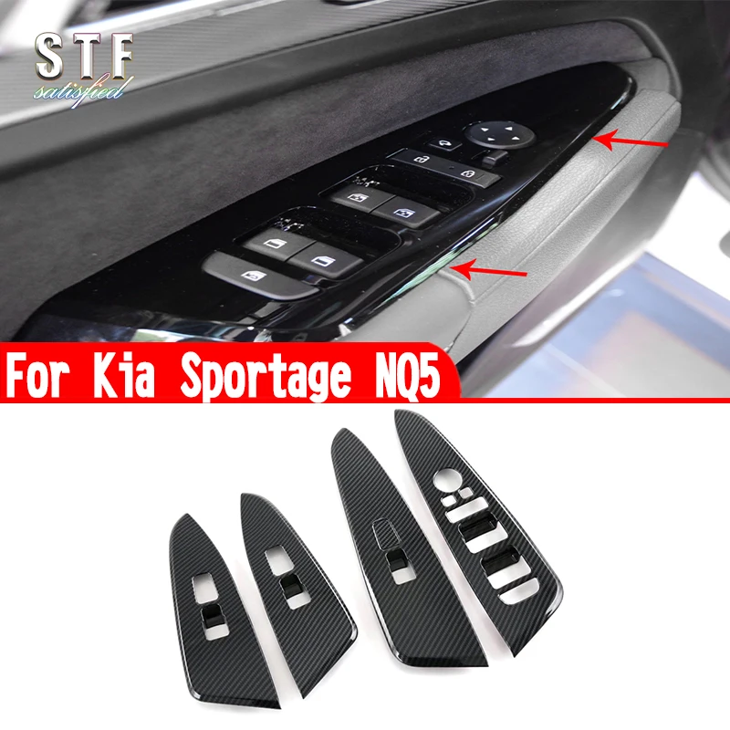 

For Kia Sportage NQ5 2022 2023 2024 Car Accessories ABS Interior Door Window Buttons Cover Trim Molding Decoration Stickers