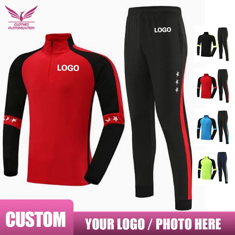 

custom logo Football Training Set sports uniform printing logo Kids Basketball sportswear Customized Adults Sports Suit Print
