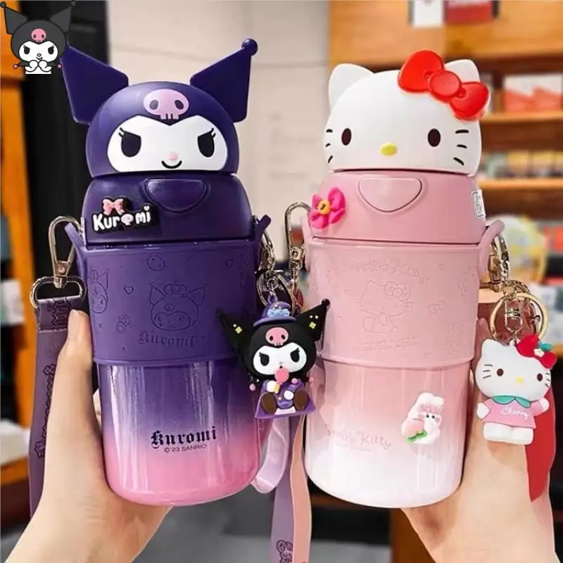 

Милая чашка для воды Sanrio Hello Kittys Kuromi, чашка для воды с температурой, детская чашка для воды, высокая емкость, модный праздничный подарок