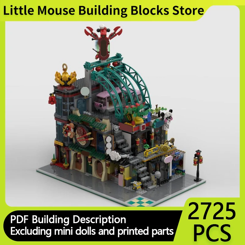 

City Street View Model MOC Building Bricks City Of Lanterns Modular Technology Gifts Holiday Assemble Children Toys Suit