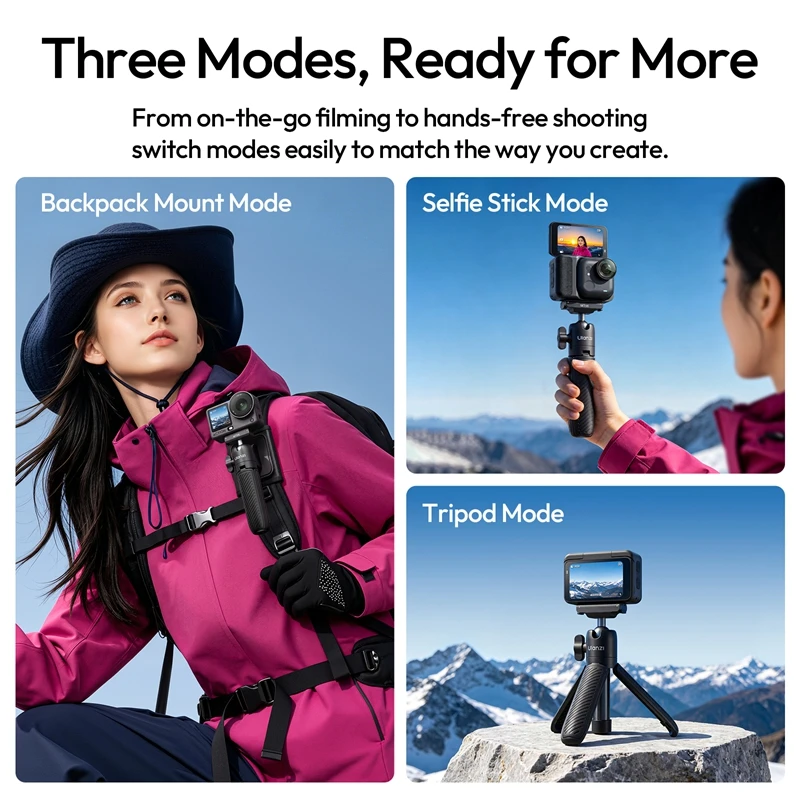 Ulanzi MT66 Mini Statyw z Szybkim Montażem i Kijek Selfie do DJI Action 6/Nano, Uchwyt Statywu Ultra Mini do Insta360 GO, Idealny w Podróży — zdjęcie produktu 3