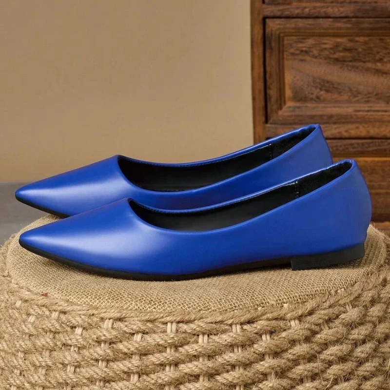 

Женские однотонные лоферы на плоской подошве, рабочая обувь с неглубоким острым носком для поездок на работу и офиса, туфли без шнуровки на плоской подошве, подходящие для всех сезонов