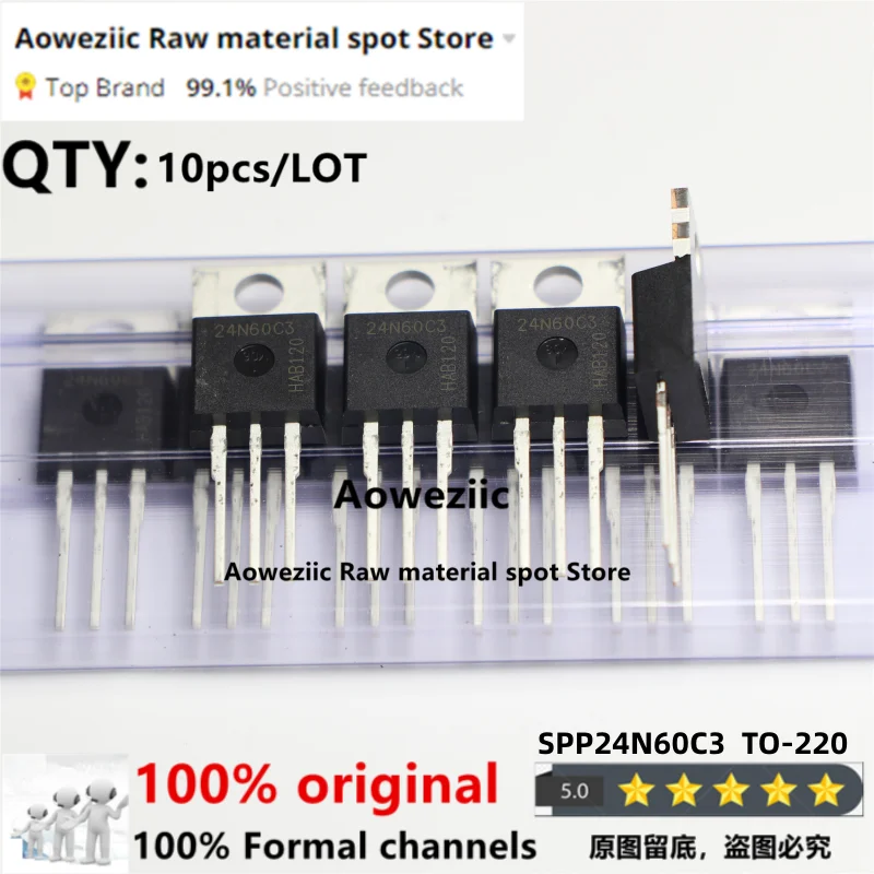 

Aoweziic 2021+ 100% New Imported Original SPP24N60C3 24N60C3 TO-220 Field Effect MOS Tube 600V 24A