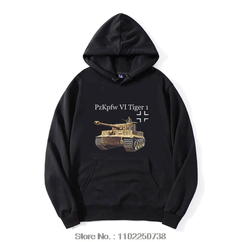 Germany Military Armour PzKpfw VI Panzer Tiger 1 Tank Pullover Hoodie Cotton Hoody New Men Jacket Zip Up Hoodie Sweatshirt