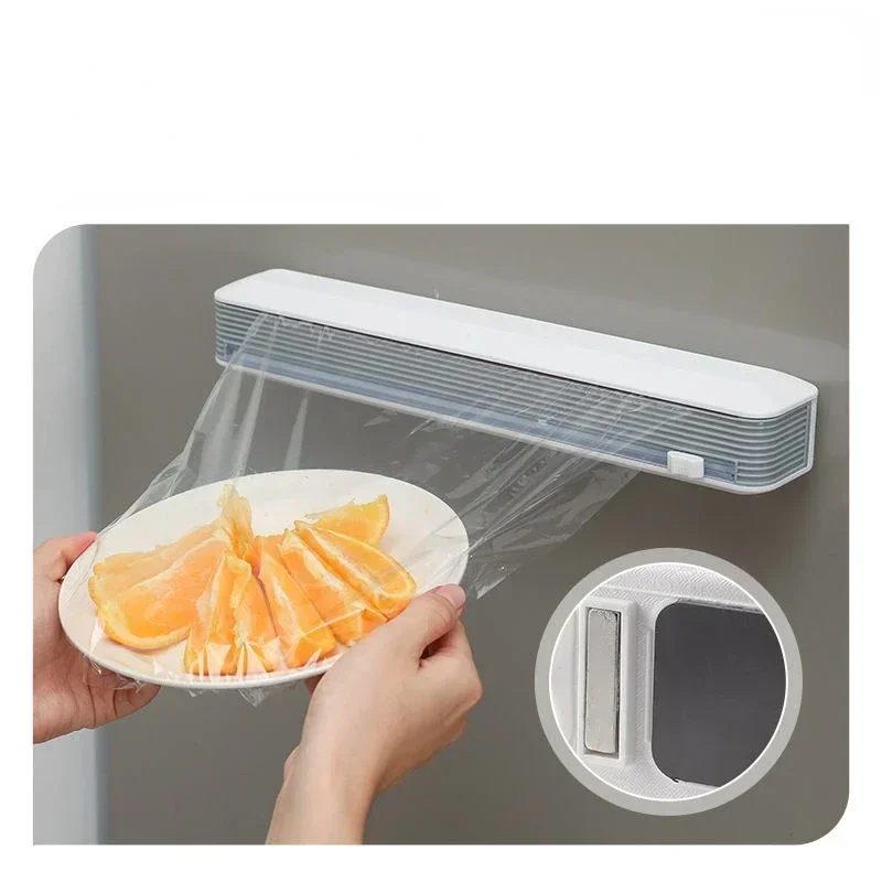 סרט נצמד חותך מקרר מגנטי נצמד סרט אוניברסלי חיתוך תיבת מטבח חפץ פח רדיד חיתוך להיצמד לעטוף dispenser
