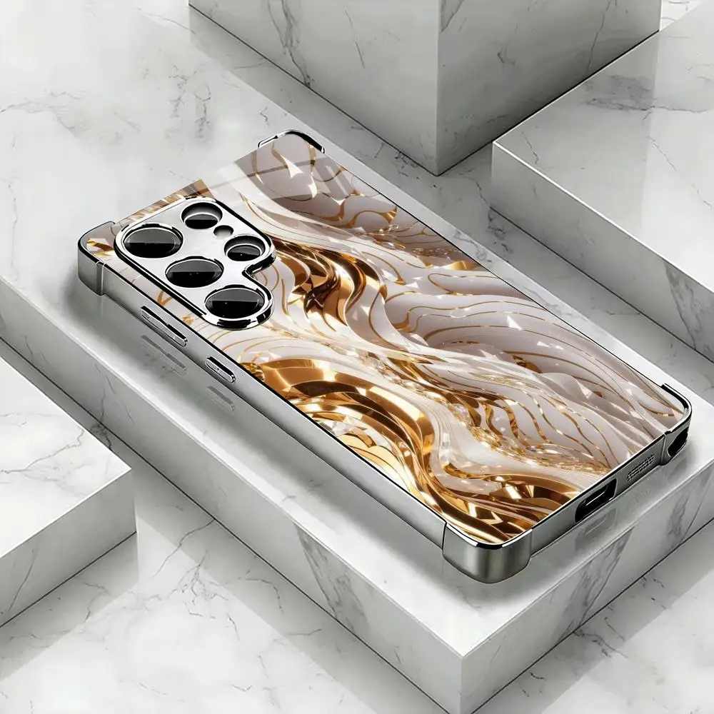 Texture PhoneCase Simplicity High-end Electroplating Glass PhoneCase for Samsung Galaxy S26 S25 S24 S23 S22 S21 FE,Ultra,Plus