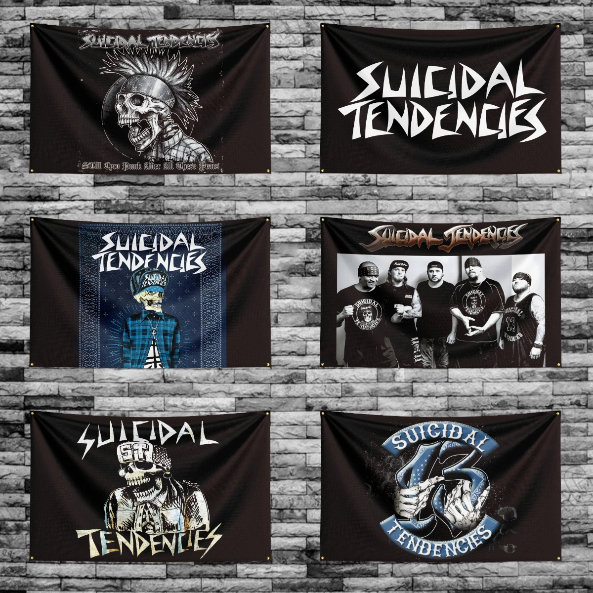 3x5 Ft S-Suicidal-Tendencys Heavy Rock Band Band Banner con stampa digitale in poliestere per arazzo da parete per camera da letto