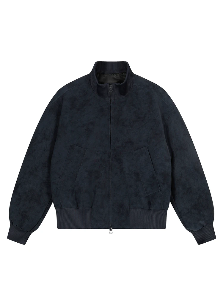 

AN Американский кожаный тюнер с принтом тай-дай в стиле ретро, мужской осенне-зимний тюнер-пилот с воротником-стойкой, модный повседневный длинный све на молнии