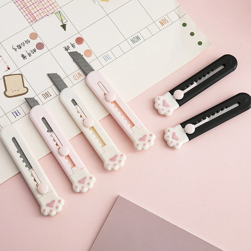 المحمولة البسيطة القط مخلب سكّين متعدّد الاستخدامات الإبداعية Kawaii مريحة حساب اليد ورقة قطع أداة طالب القرطاسية لوازم الفن #6