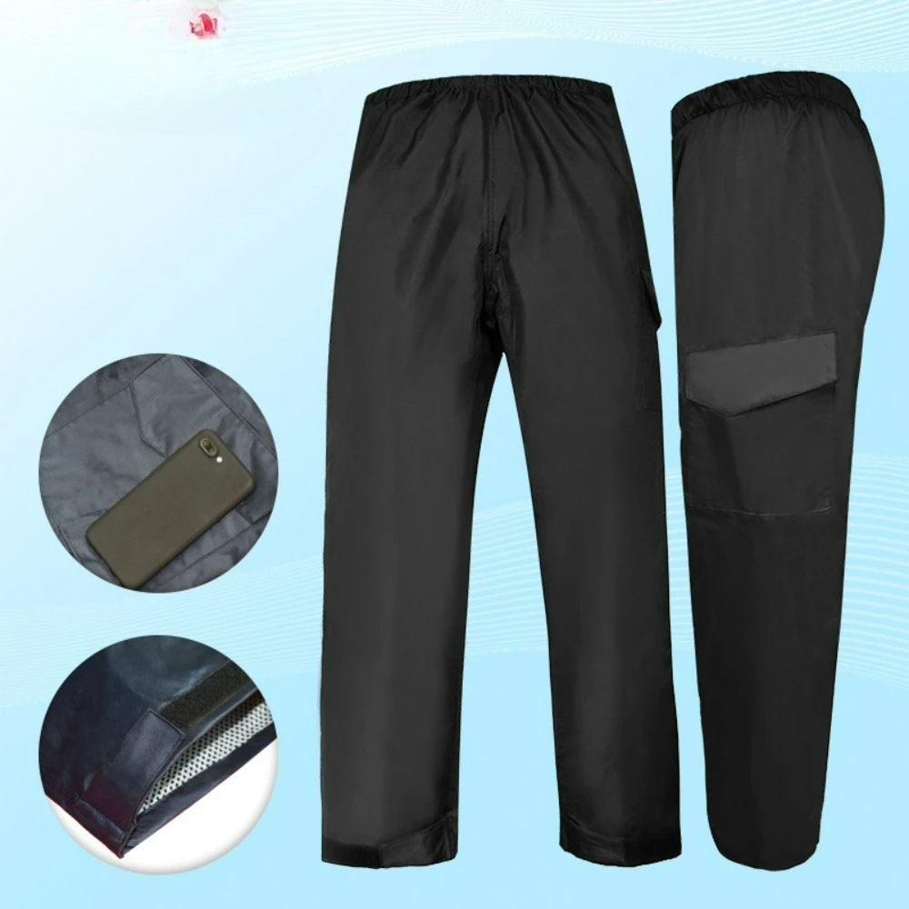 Waterproof Wear-Resistant Breathable Rain Pants for Adults Single Split Trousers for Fishing Motorcycle & Electric Bike Riding