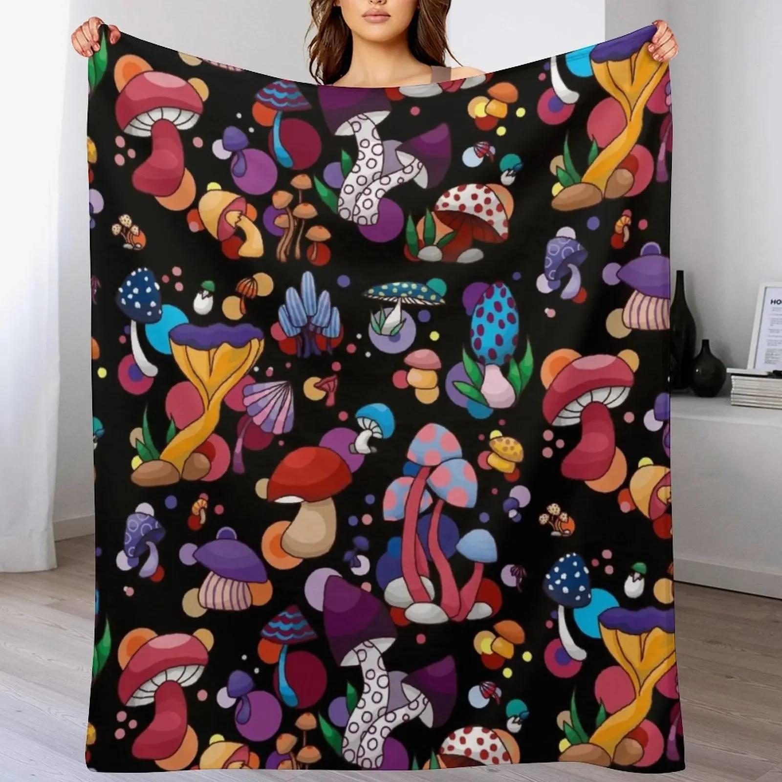 

Mushroom Throw Blanket Luxury Thicken Soft Plush Plaid Hairys christmas gifts Blankets