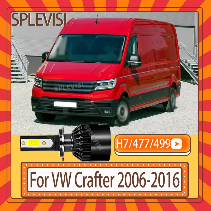 

477/499 Waterproof LED Bulb high low See Further at Night For VW Crafter 2006 2007 2008 2009 2010 2011 2012 2013 2014 2015 2016