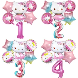 Hello Kitty Party Balloons set Kitty 32inch pink Number Foil Balloon Kids Birthday Party Decoration Baby Shower Helium Globos