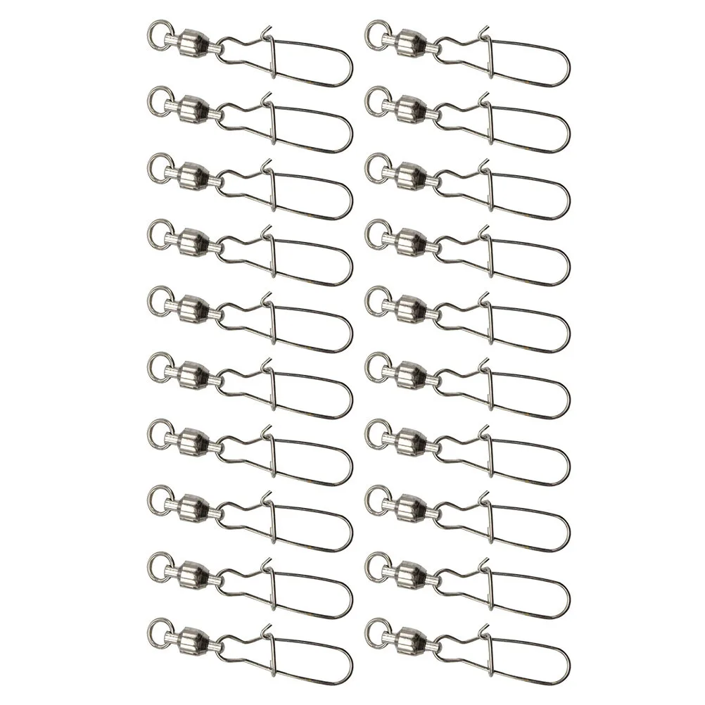 

20Pcs Fishing Swivels Saltwater High Strength Snap Swivel Stainless Steel Barrel Swivels Fishing Tool High Strength Snap Swivel