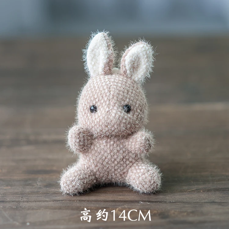 Newborn Photography Props Handmade Dolls Knitted Rabbit Bear Baby Photography Studio Accessories Animal Stuffed Plush Toy