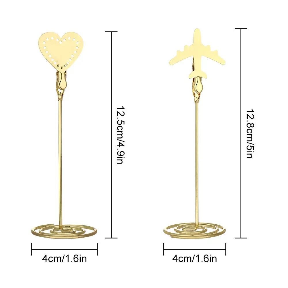 Soporte de abrazaderas para decoración de escritorio, soporte de tarjeta con forma de avión, Clip de Metal para fotos, suministros de boda