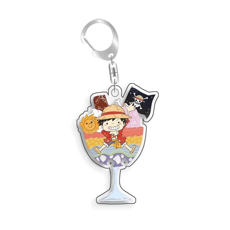 Keychain OP OPTCG Card Luffy Yamato Roronoa Zoro Backpack Pendant AnimeGame Fans Gift Recycled Acrylic Decoration Rare Card Toy view 6