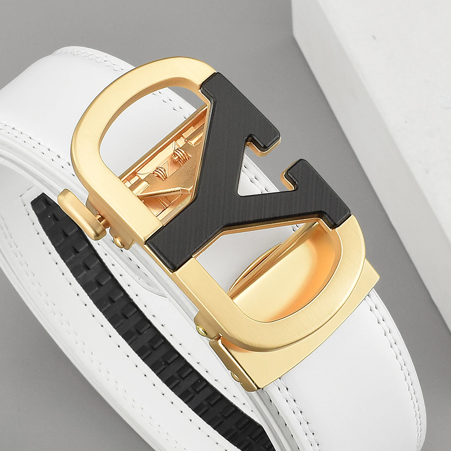 

High Quality Y Letter Casual Belt Leather Fashion White Men's Belt Luxury Designer Authentic Cintos Masculinos Ceinture Homme