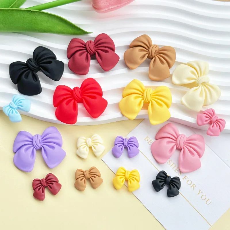 10pcs Bow Accessories Kawaii New Cartoon Resin DIY Phone Case Cute Children's Cream Gel Shoes Hair Clip Patch