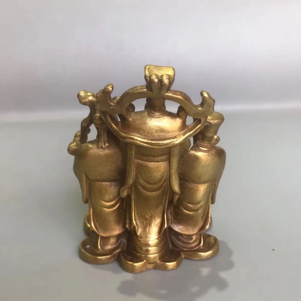 Pure copper God of Wealth, Buddha statue, brass bronze statue of God Wealth, Feng Shui ornaments Fu Lu Shou Samsung