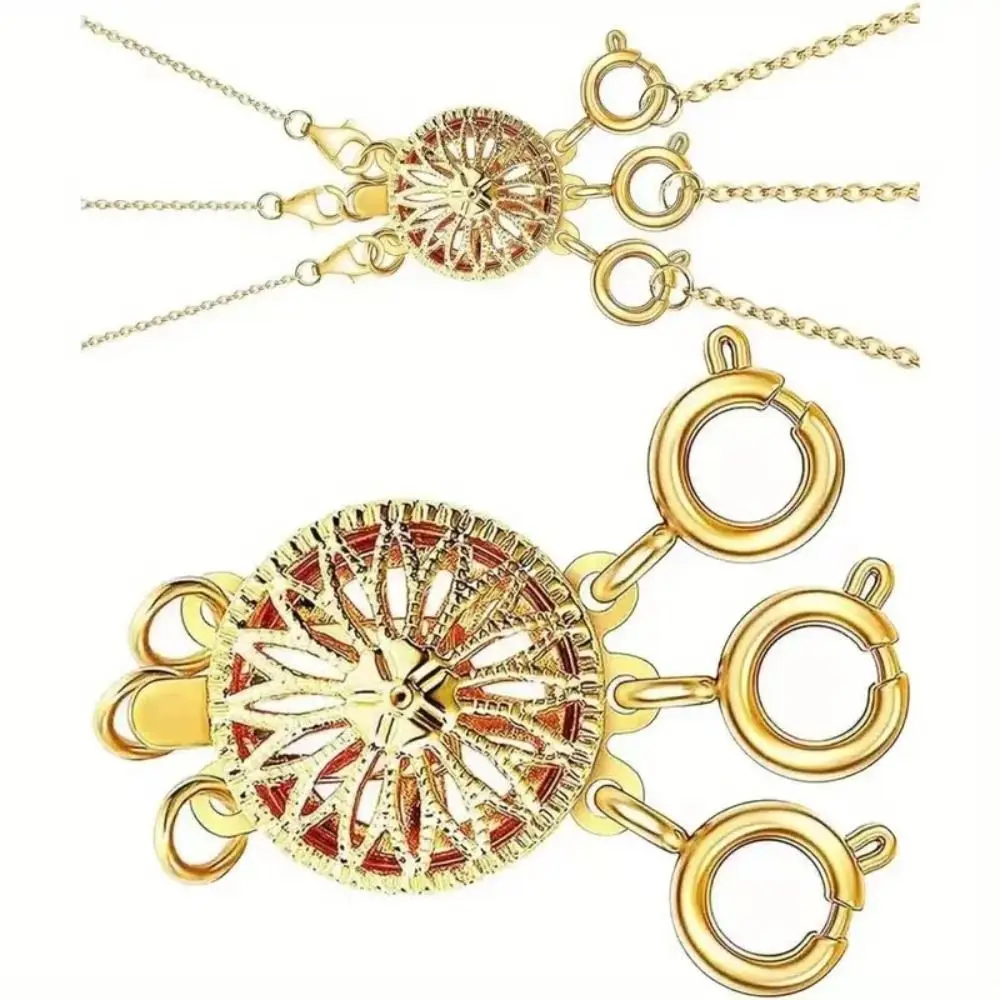 ตัวล็อคสร้อยคอแบบซ้อนชั้นสำหรับสร้อยคอลายกุ้งล็อบสเตอร์ สีเงินเมทัลลิก ตัวล็อคสำหรับสร้อยคอแบบซ้อนชั้น DIY สีทอง อุปกรณ์ทำเครื่องประดับ DIY