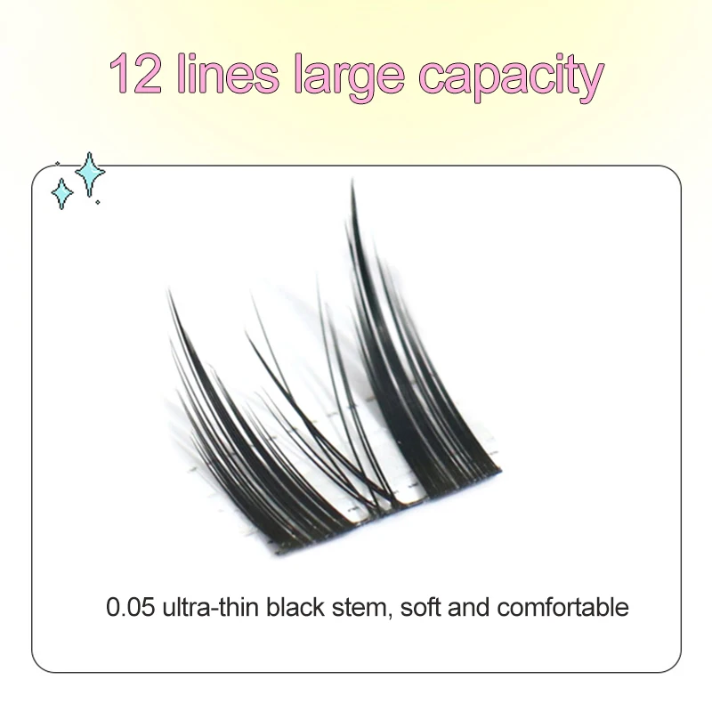 10 /12 Lines Large Box Single Cluster Segmented Thick Style Small Devil False Eyelash Cartoon False Eyelash