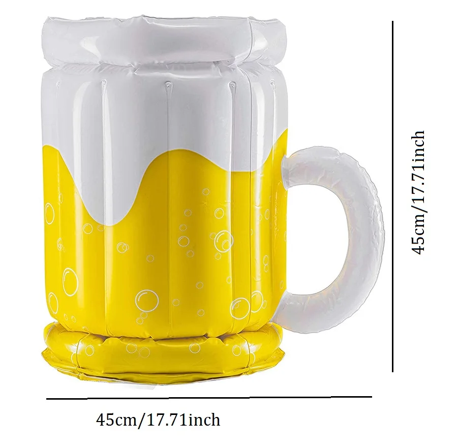 Beermug aufblasbarer Getränke halter großer aufblasbarer Wasser flaschen kühler schwimmt Pool Servier bar für Sommers chwimmbad party