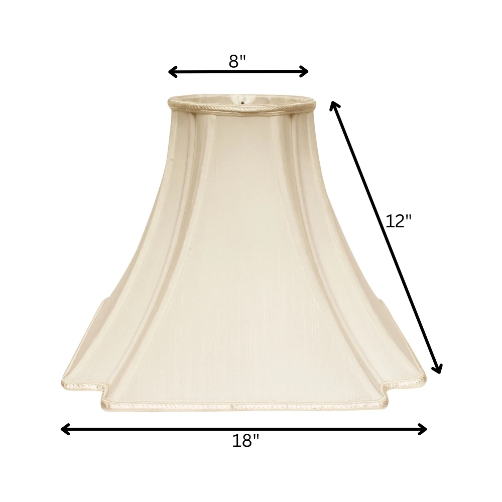 사각형 전등갓 흰색 실크 패브릭 소프트 백 램프 그늘 V 코너 디자인 워셔 피터 거실 침실 조명