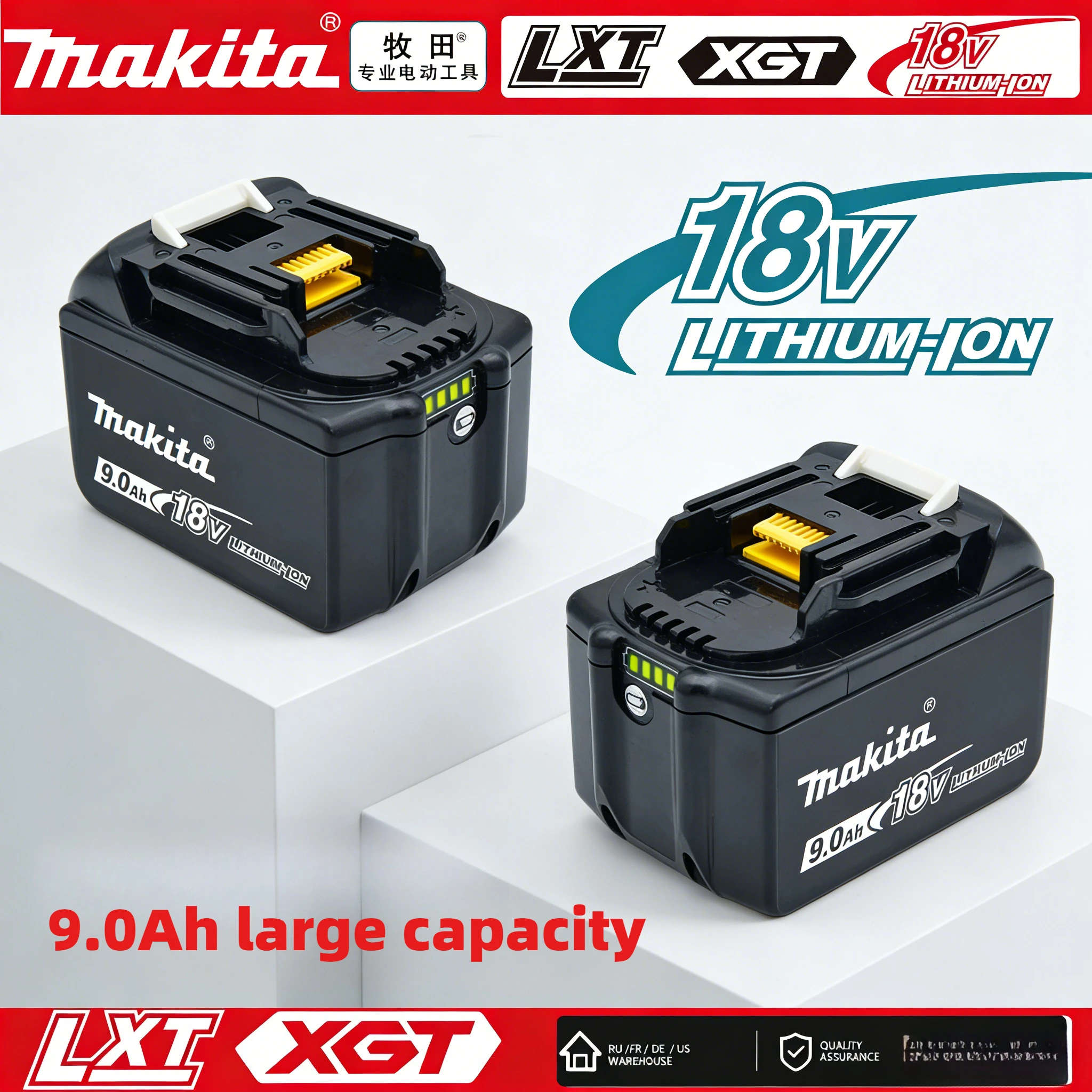 

Genuine Makita 18V 9Ah Li-Ion Battery Compatible with BL1830B BL1840B BL1850B BL1860B Large Capacity Fast Charging Power Tools