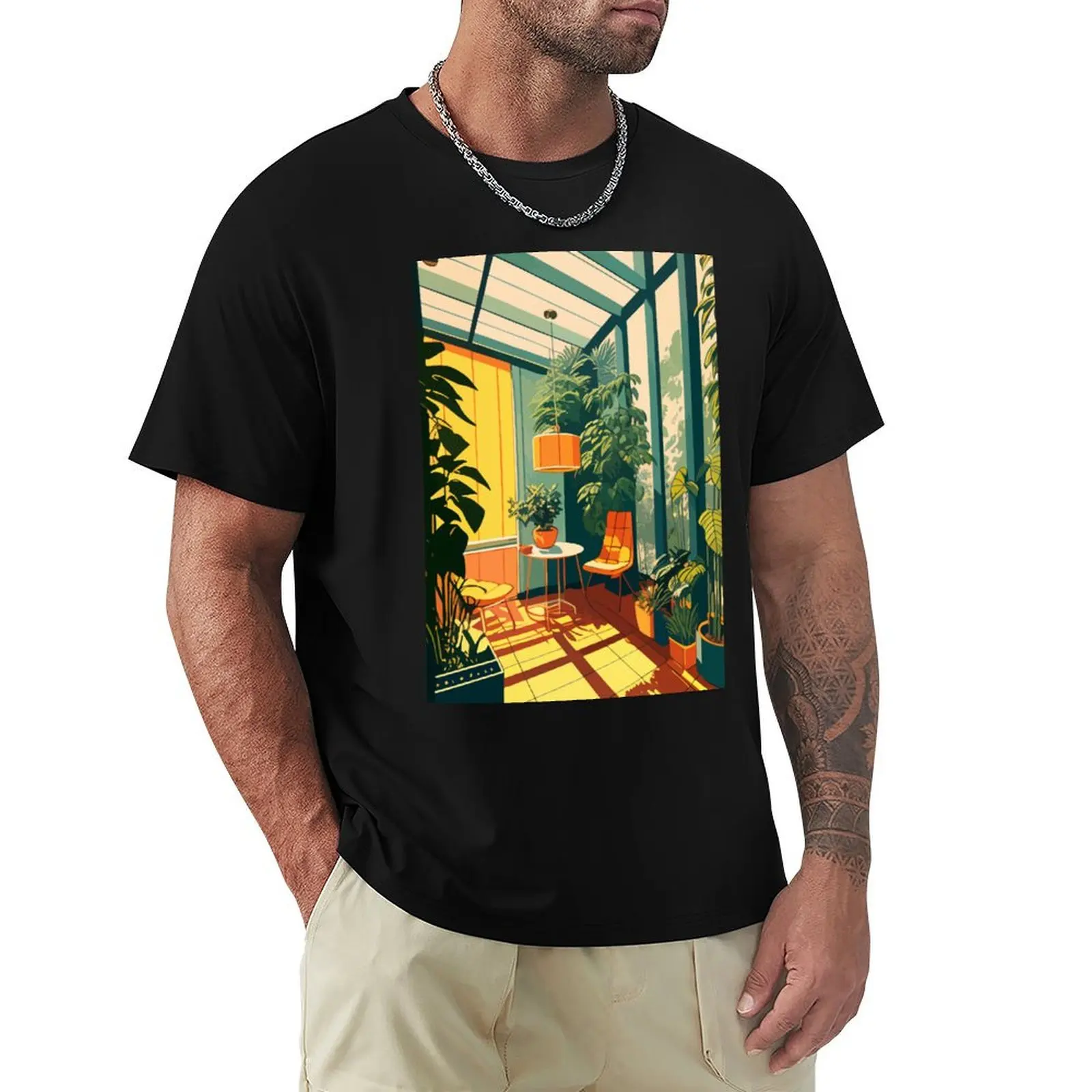 

Vintage Sunroom with Plants T-Shirt Man t-shirt oversize t-shirts man boys animal print shirts graphic tees Short sleeve tee men