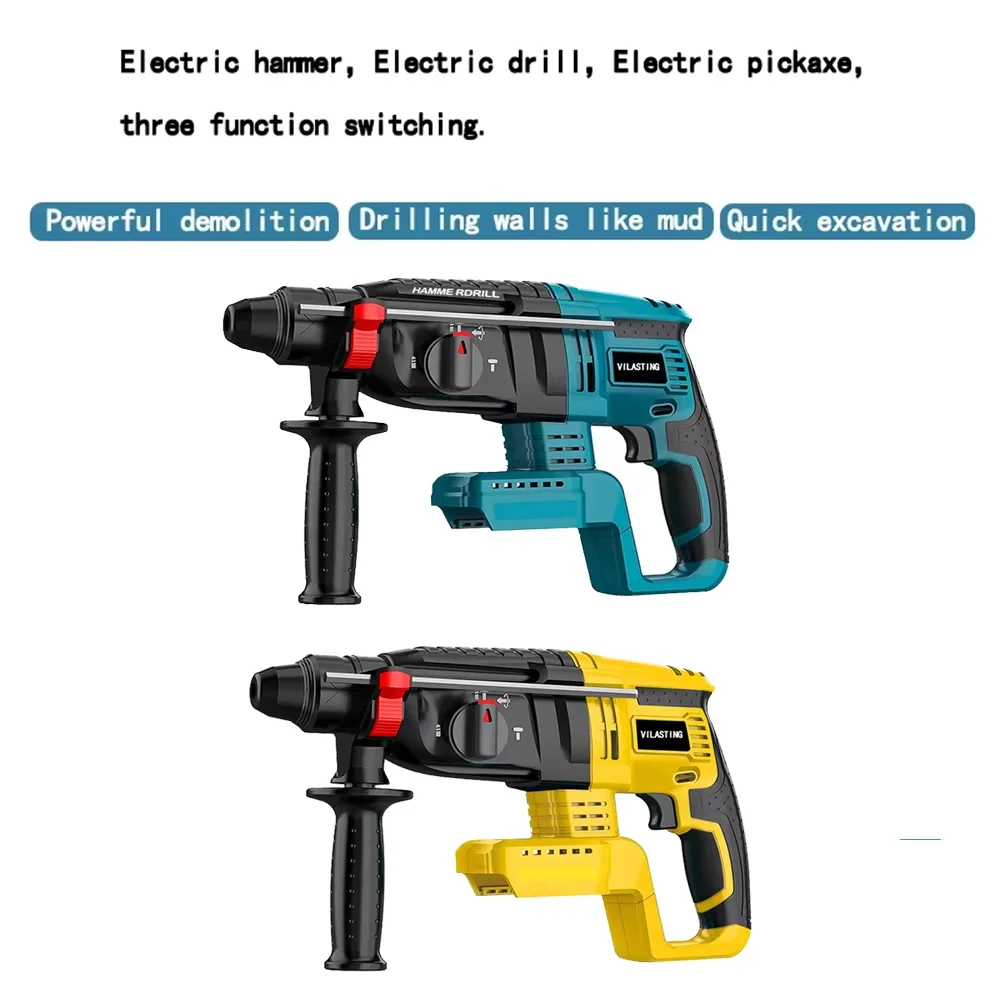Makita/Dewalt – perceuse à percussion électrique sans balais, 26MM, multifonctionnelle, rotative, sans fil, outils électriques rechargeables, batterie 18V