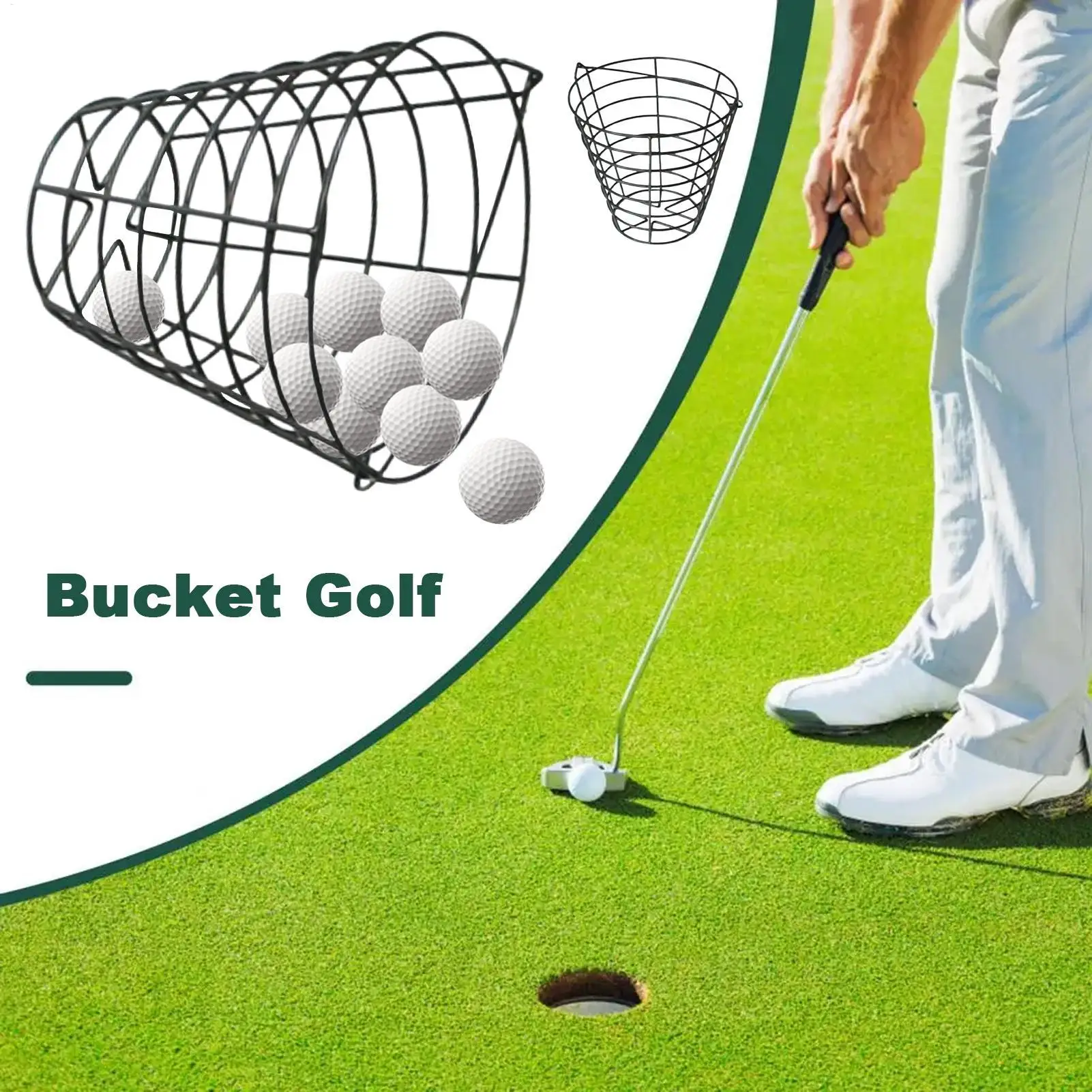 دلو لكرات الجولف يحمل 100 كرة جولف سلة سلك حاوية منظم سعة كبيرة للمنزل دورة القيادة نطاق الرياضة