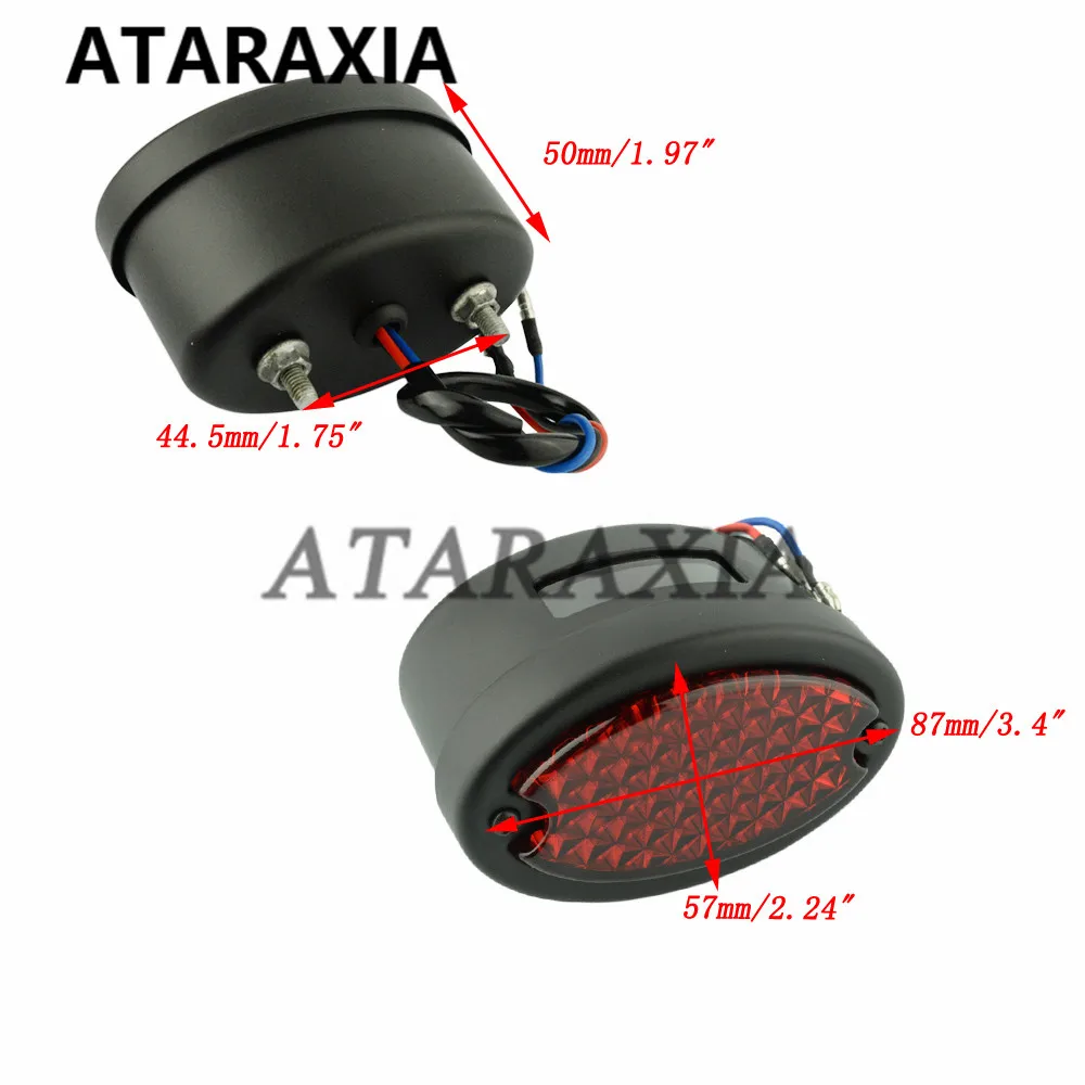 Retro LED Tail Light License Plate Lights Bracket For Harley Brake Stop Lights For Chopper Bobber Taillight Cat Eye Rear Lamp