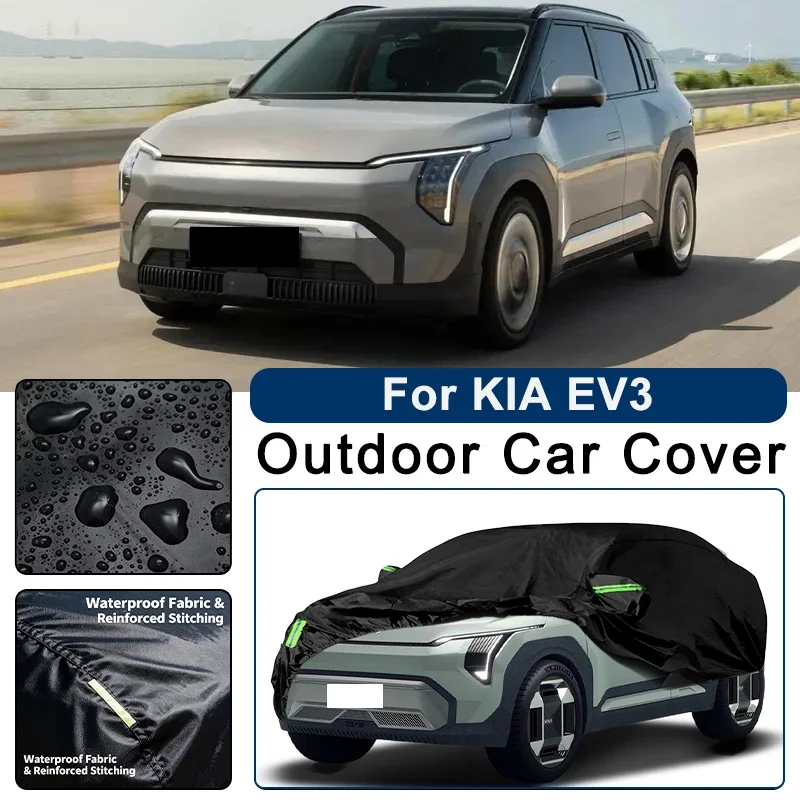 

Outdoor Car Cover Waterproof Dustproof UV Sun Protection, Full Car Protector Exterior Accessories For KIA EV3 2024-2026