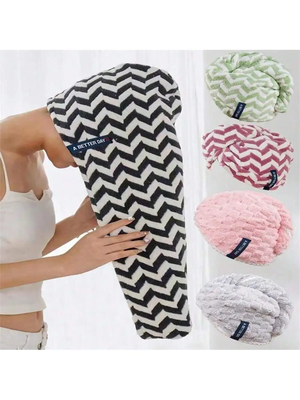 1pc Coral Velvet Women's Hair Drying Cap, Super Absorbent, Soft, Fashionable Turban For Quick Drying