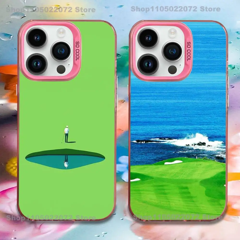

Sport Golf Ball Phone Case For iPhone 17,16,15,14,13,12,11,Mini,Pro,E,MAX Pink Candy Matte Shockproof Cover